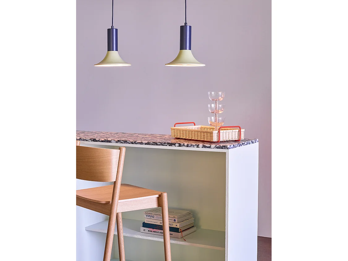 Hübsch Suspension Luminaire Métal Bleu Vert LUMINARY