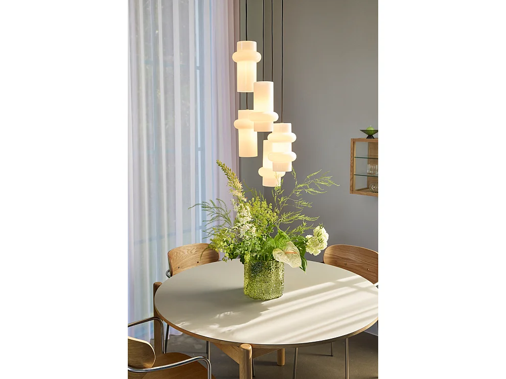 Hübsch Suspension Down Verre Blanc Mat PILULE