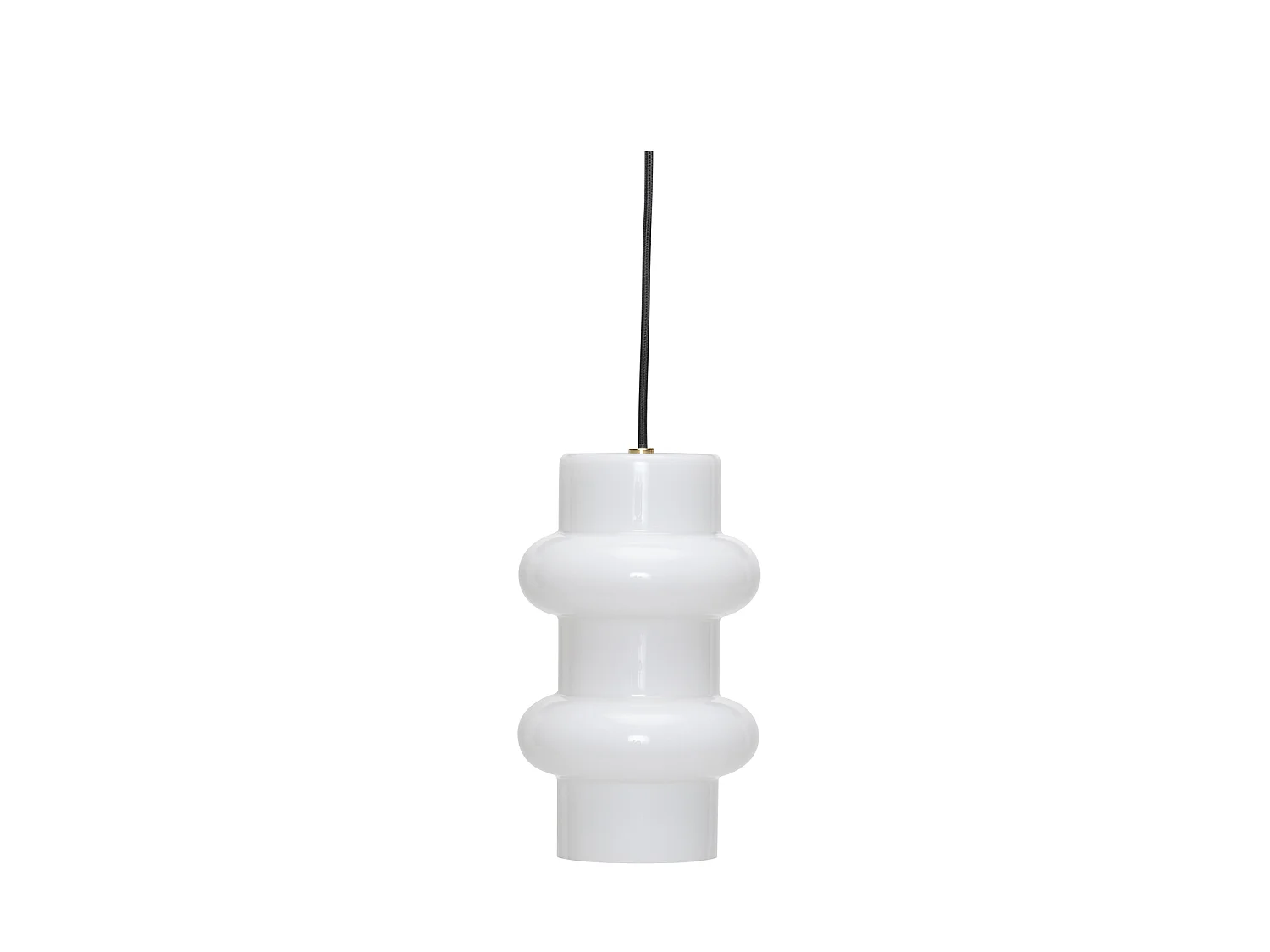 Hübsch Suspension Double Verre Opalin Blanc Brillant PILULE