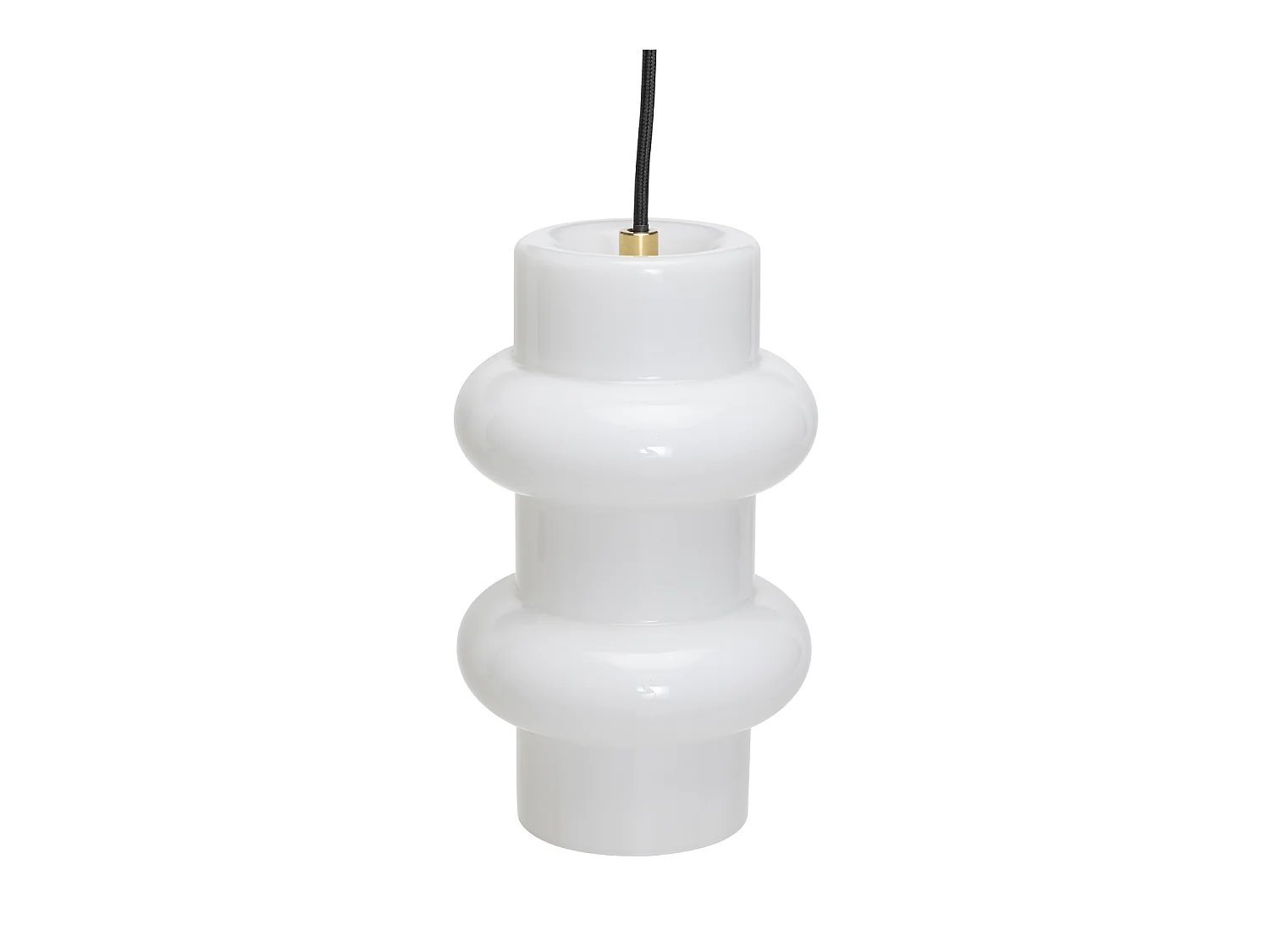 Hübsch Suspension Double Verre Opalin Blanc Brillant PILULE