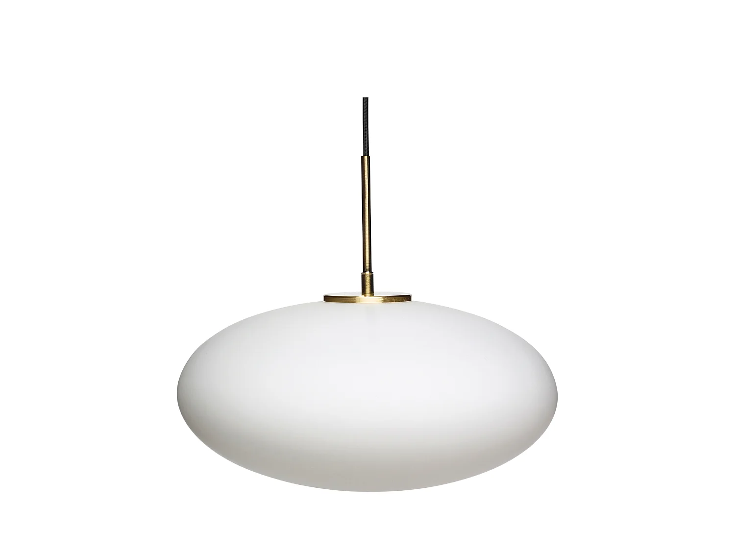 Hübsch Candeeiro Suspenso Elipse Vidro Branco MUSE