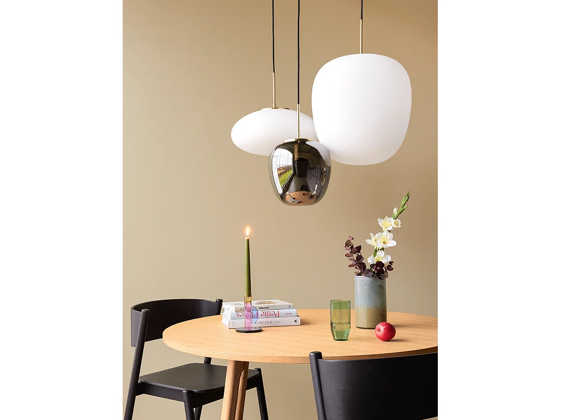 Hübsch Candeeiro Suspenso Elipse Vidro Branco MUSE