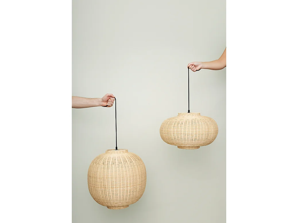 Hübsch Suspension Ellipse Rattan Natural CHAND