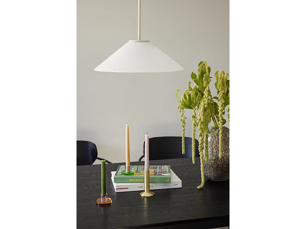 Hübsch Suspension Verre Blanc/Sable SOLID