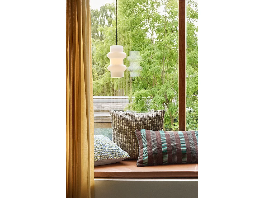 Hübsch Suspension Double Verre Blanc Mat PILULE