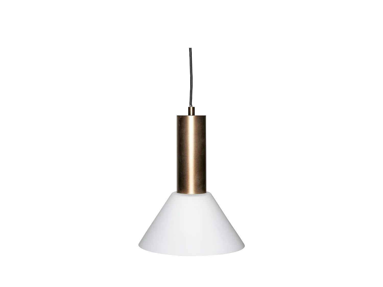 Hübsch Suspension  Contrast Laiton brossé Verre blanc
