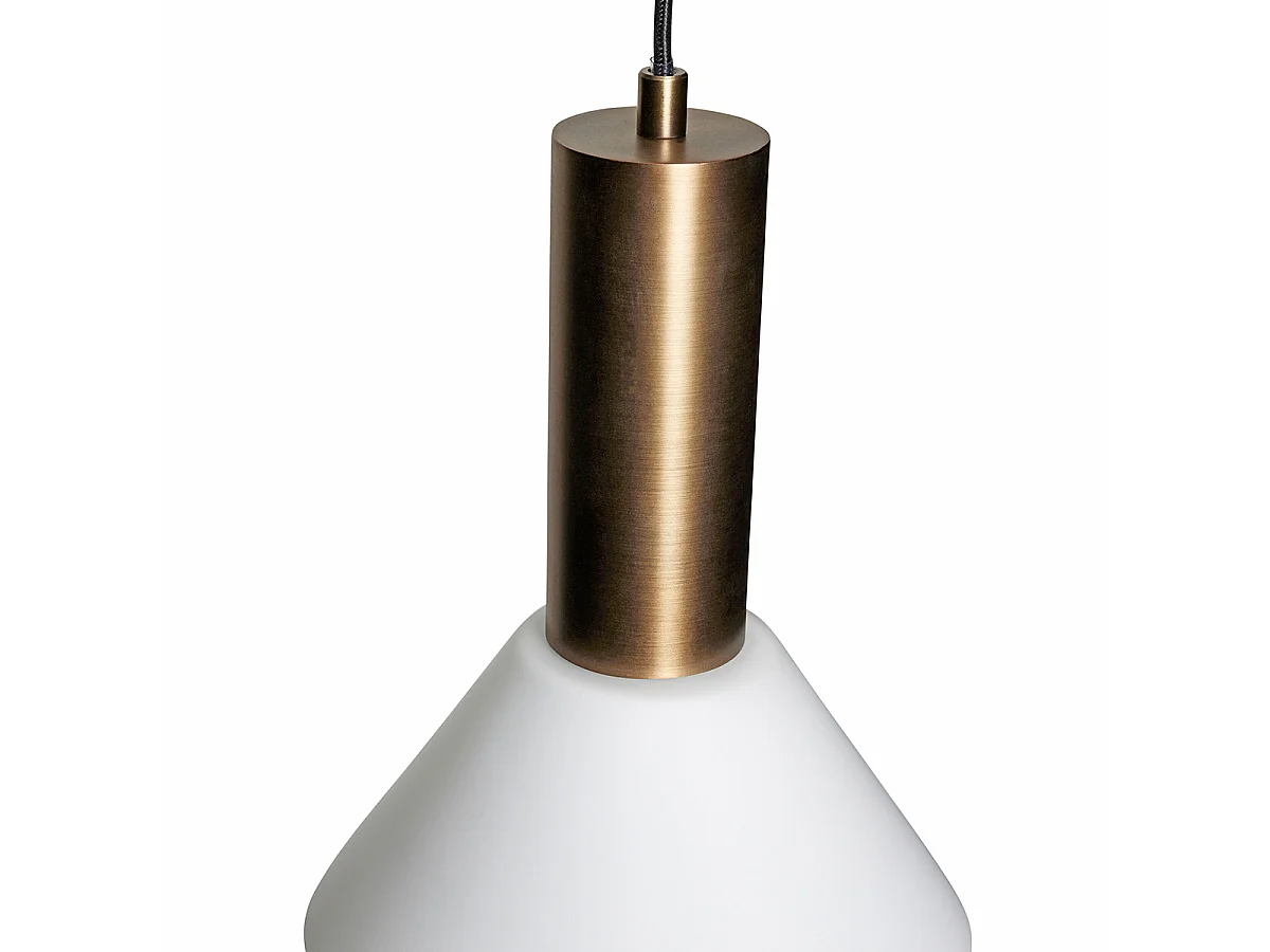 Hübsch Suspension  Contrast Laiton brossé Verre blanc