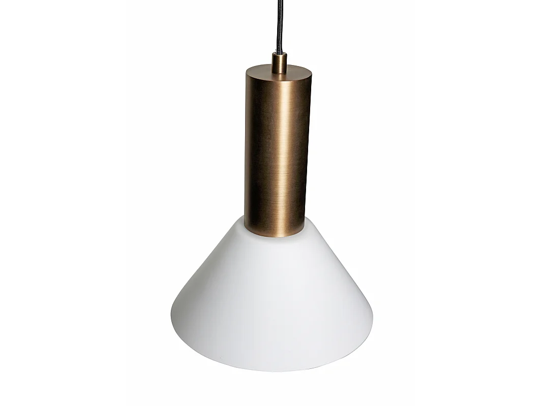Hübsch Suspension  Contrast Laiton brossé Verre blanc