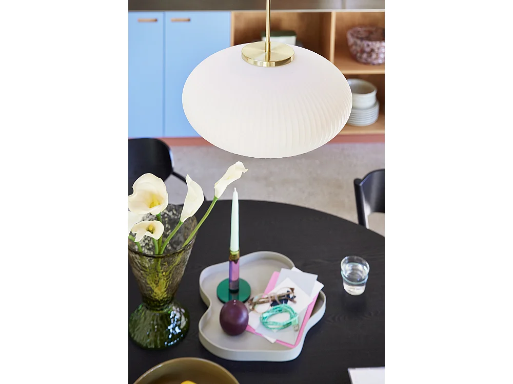 Hübsch Suspension Ellipse Verre Blanc SERENE