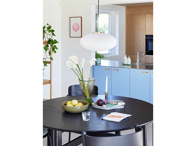 Hübsch Suspension Ellipse Verre Blanc SERENE