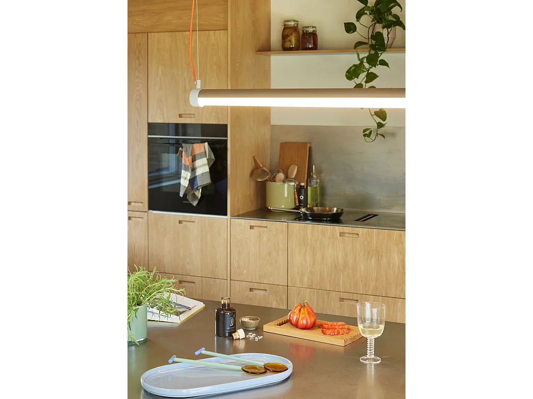 Hübsch Suspension L 85cm Aluminium Marron/bleu/orange INTERPLAY