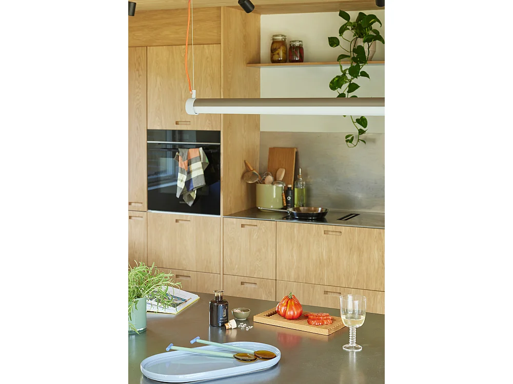 Hübsch Suspension L 85cm Aluminium Marron/bleu/orange INTERPLAY