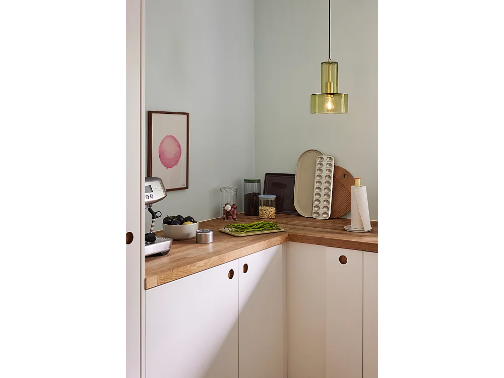 Hübsch Suspension Verre Olive RIPPLe
