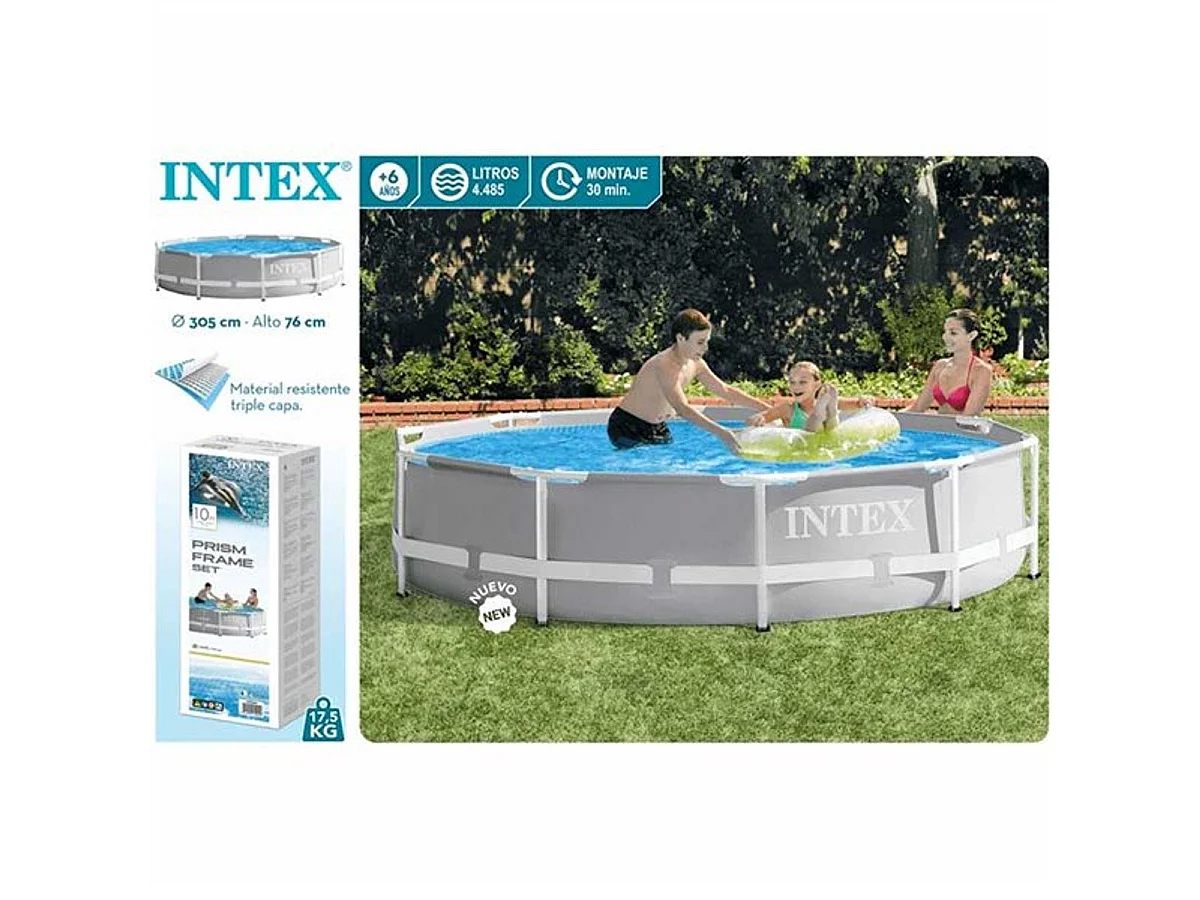 Piscine Ronde Intex 26700NP Prism Frame +6A 4485L Ø305x76 cm