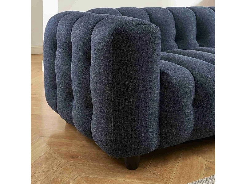Canapé 3 places en tissu bleu TOBI