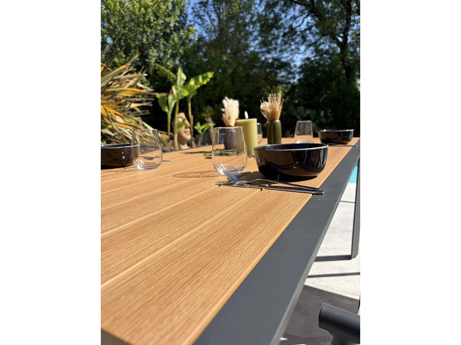 Set da pranzo da giardino in alluminio a 4 posti - Grigio antracite