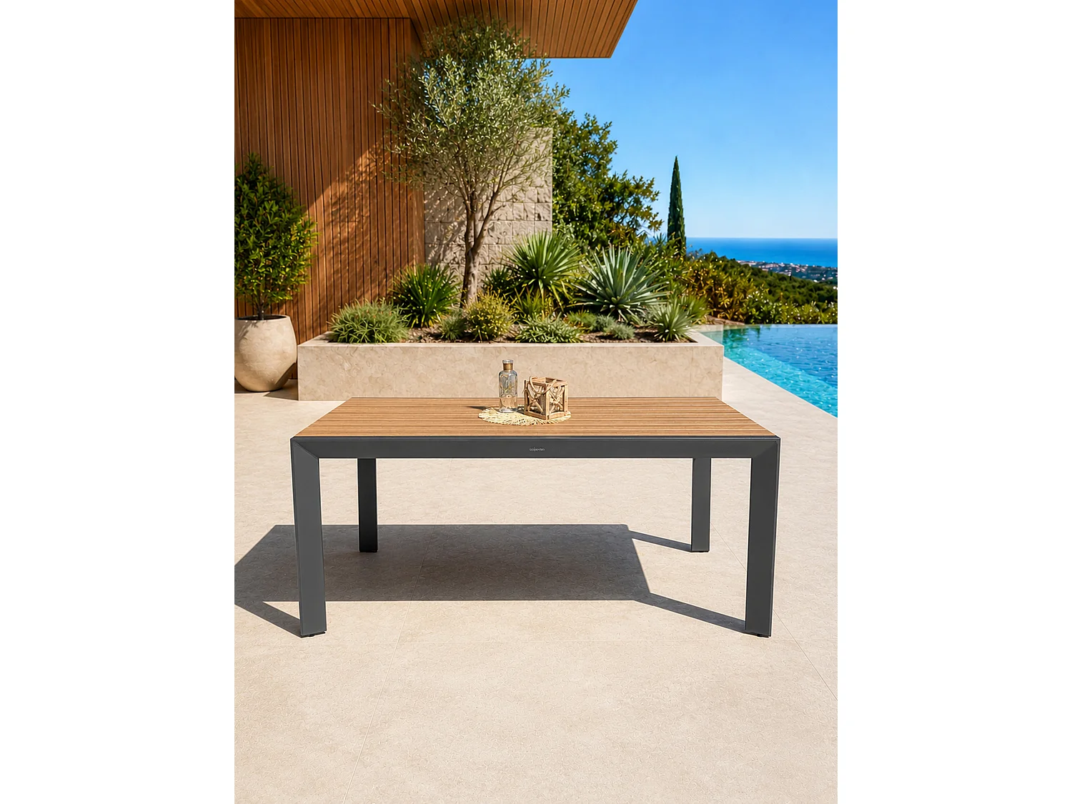 Set da pranzo da giardino in alluminio a 4 posti - Grigio antracite