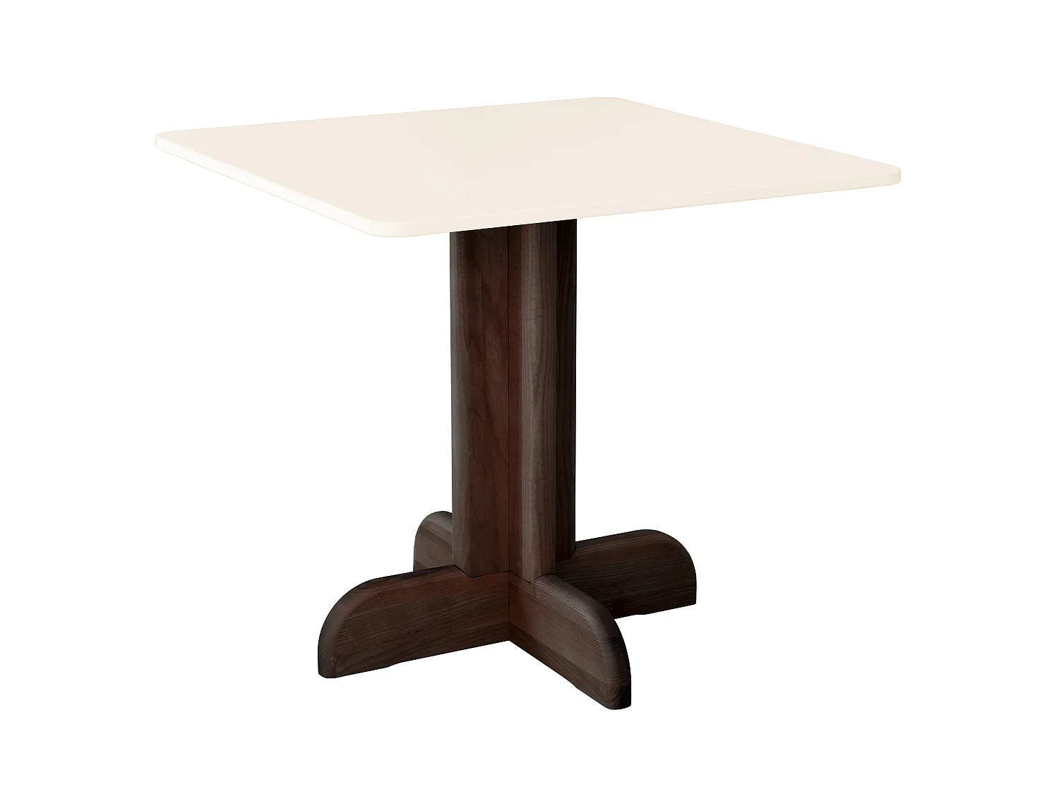 Tavolo da pranzo quadrato Dega 80x80 cm, 2 persone - Marrone Beige | Gamba in frassino tinto noce