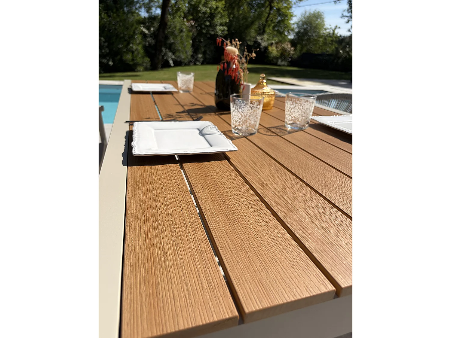 Set da pranzo da giardino in alluminio per 4 persone - Grigio greige