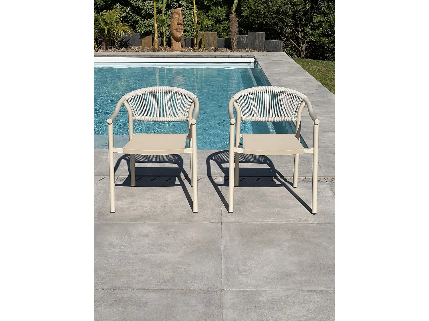 Conjunto de comedor de jardín de aluminio para 6 personas - Antracita