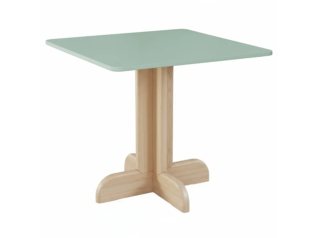Tavolo da pranzo quadrato Dega 80x80 cm, 2 persone - Verde Salvia | Gambe in frassino naturale