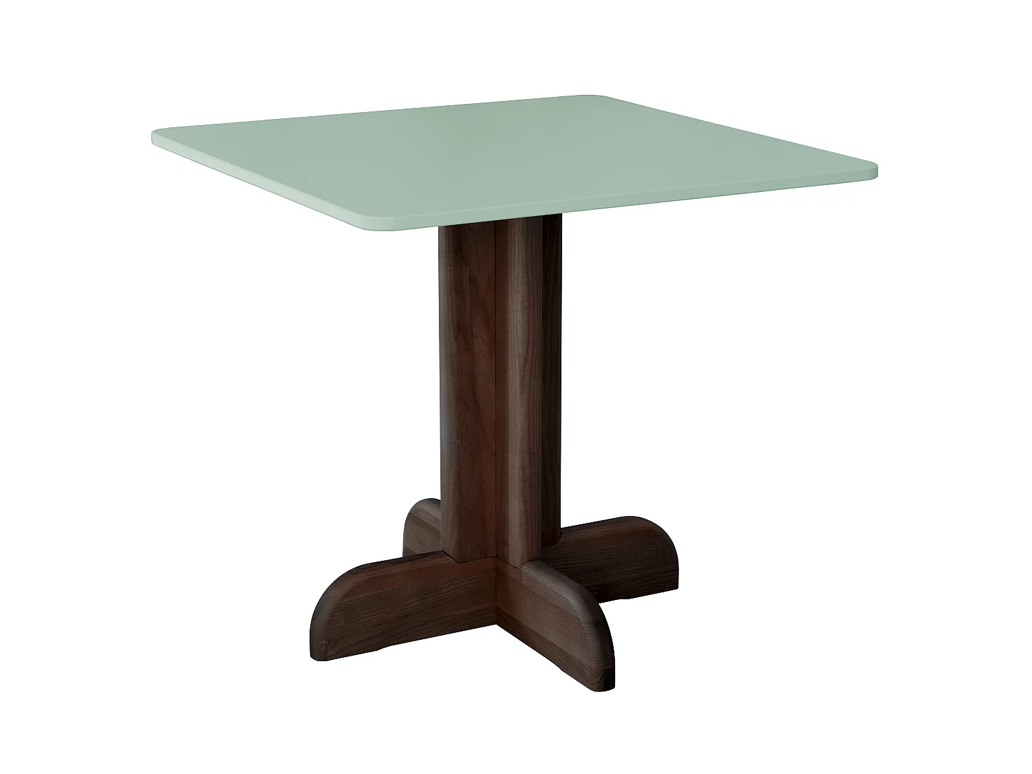 Tavolo da pranzo quadrato Dega 80x80 cm, 2 persone - Verde Salvia | Gamba in frassino tinto noce