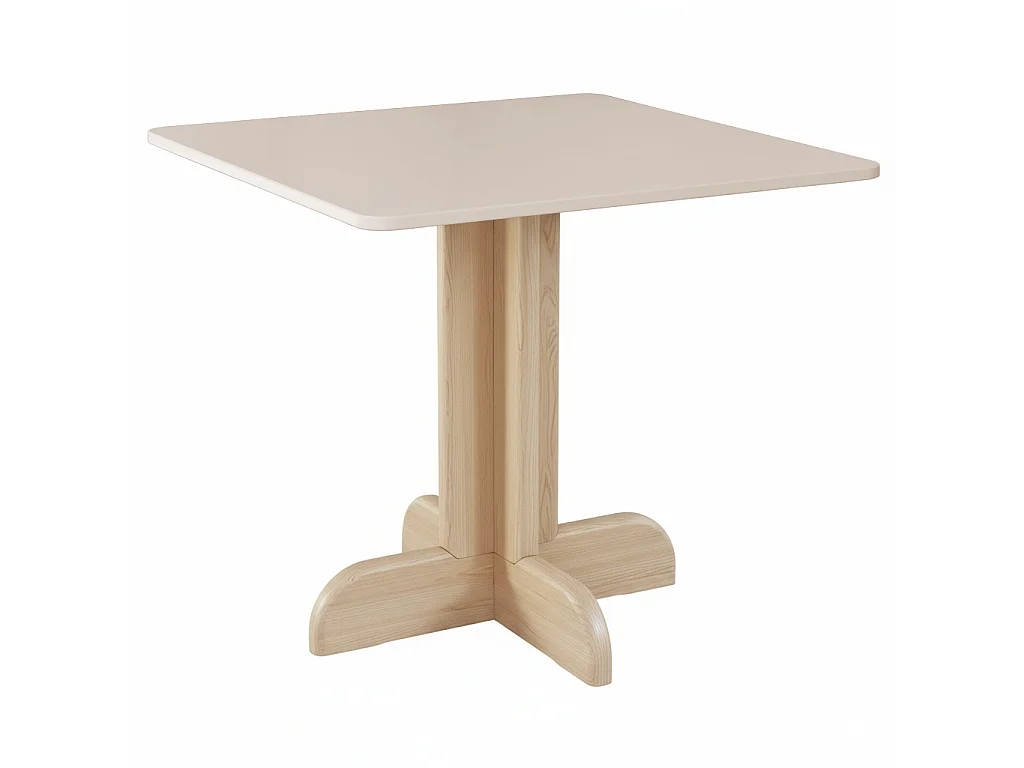 Tavolo da pranzo quadrato Dega 80x80 cm, 2 persone - Beige Marrone | Gambe in frassino naturale