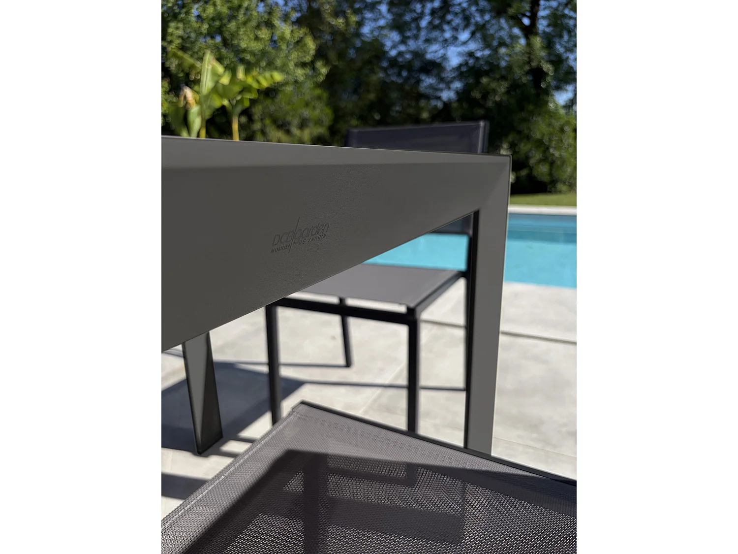 Set da pranzo da giardino in alluminio a 4 posti - Antracite