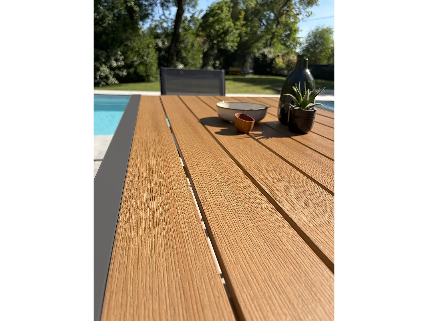 Set da pranzo da giardino in alluminio a 4 posti - Antracite