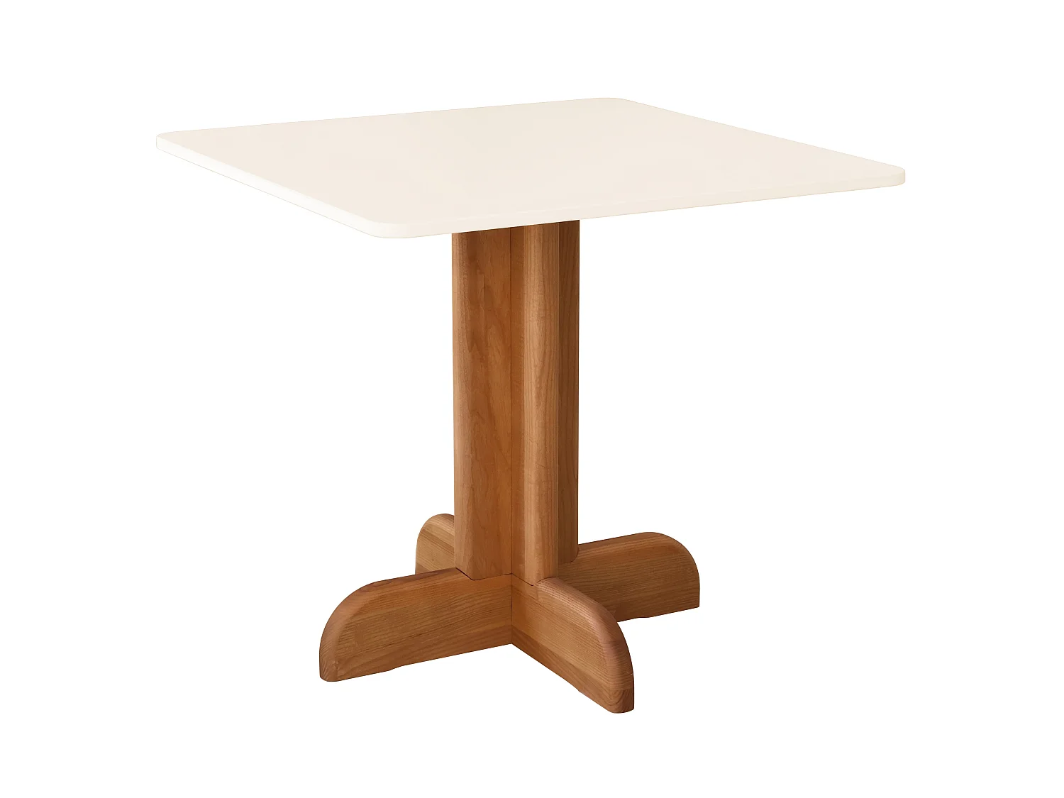 Tavolo da pranzo quadrato Dega 80x80 cm, 2 persone - Marrone Beige | Gamba in frassino tinto rovere