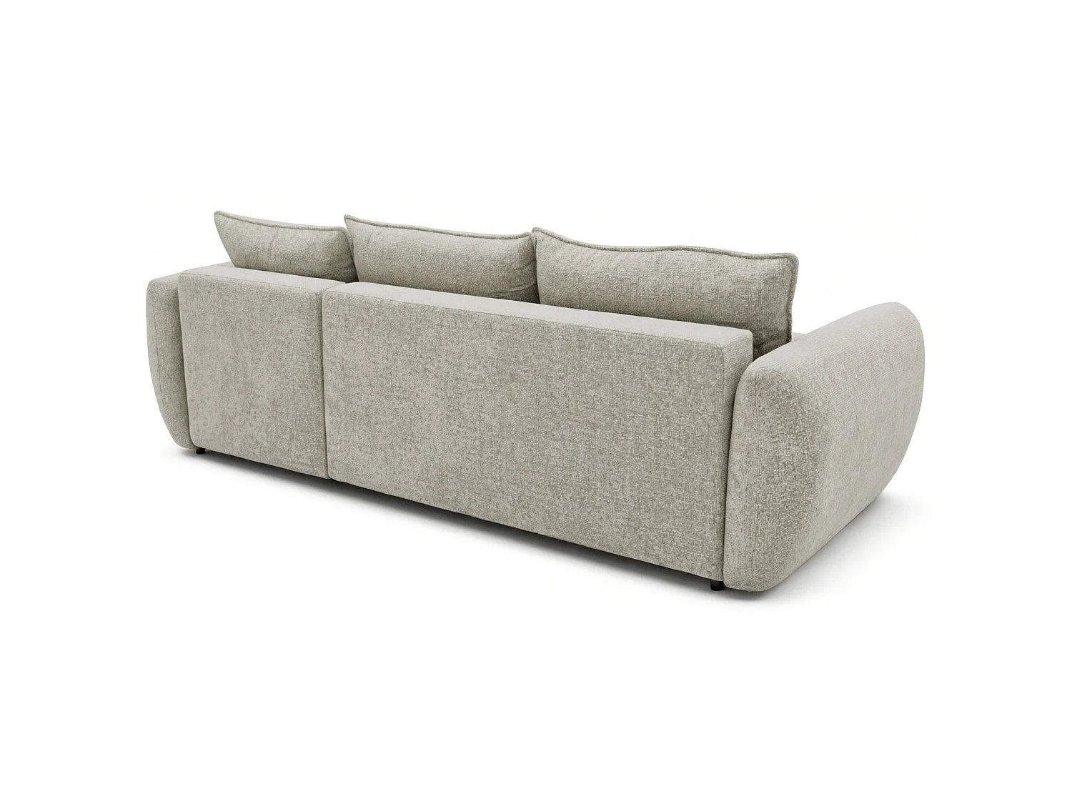 Canapé d'angle convertible en L - chenille beige gris - avec deux coffres - ZORDO droitier