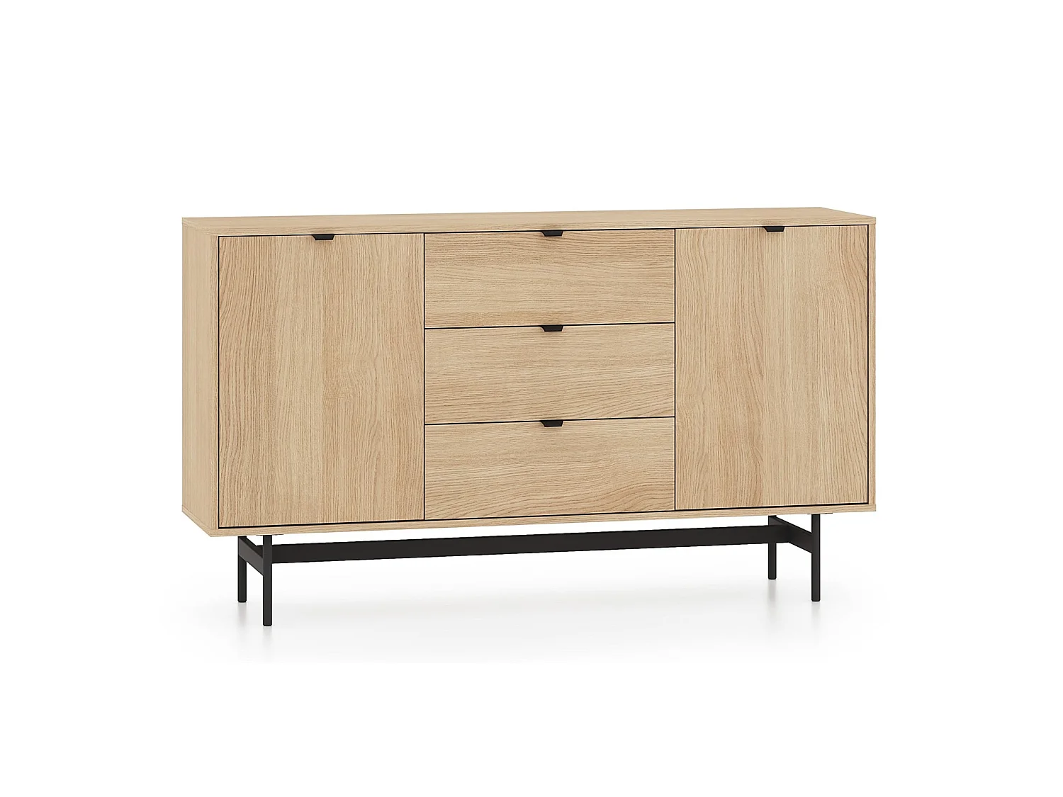 Dressoir Heggers met 2 deuren en 3 lades, Mavelie eiken, 150cm