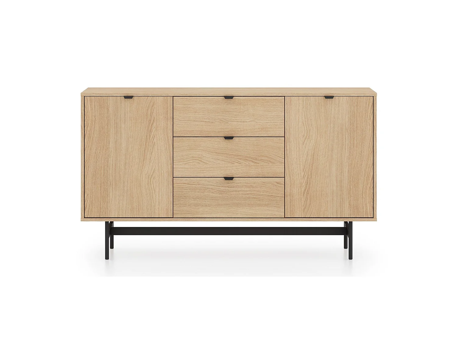 Dressoir Heggers met 2 deuren en 3 lades, Mavelie eiken, 150cm