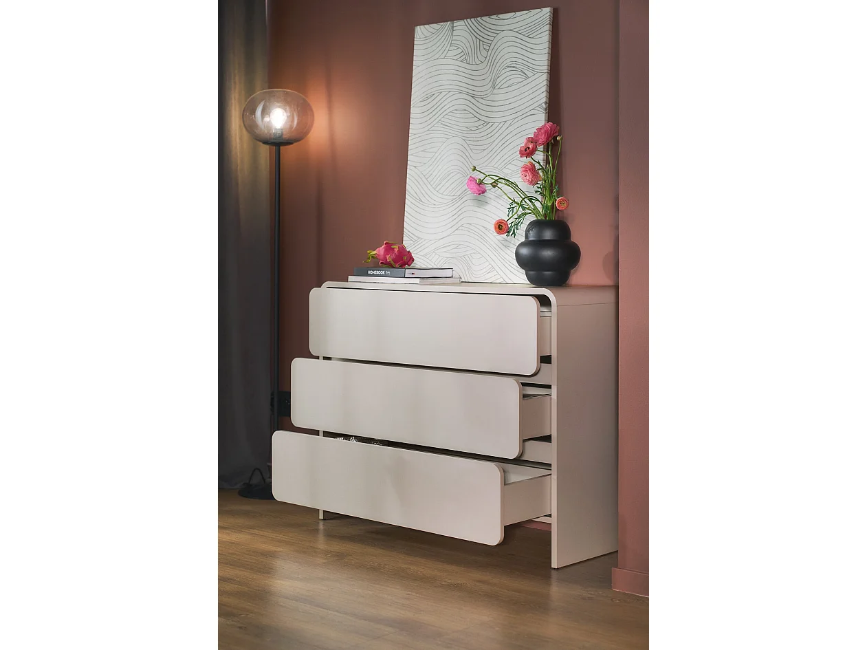 Kommode 3-schubladig - Kaschmir - 100 cm - Lummo