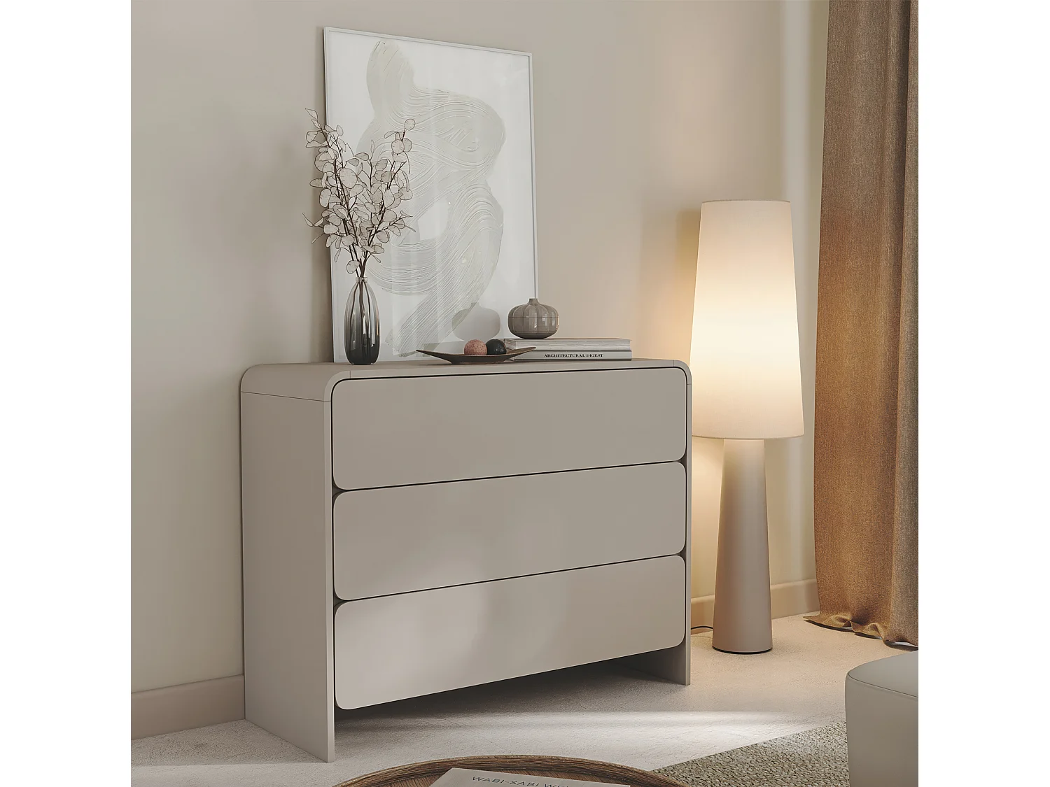 Kommode 3-schubladig - Kaschmir - 100 cm - Lummo
