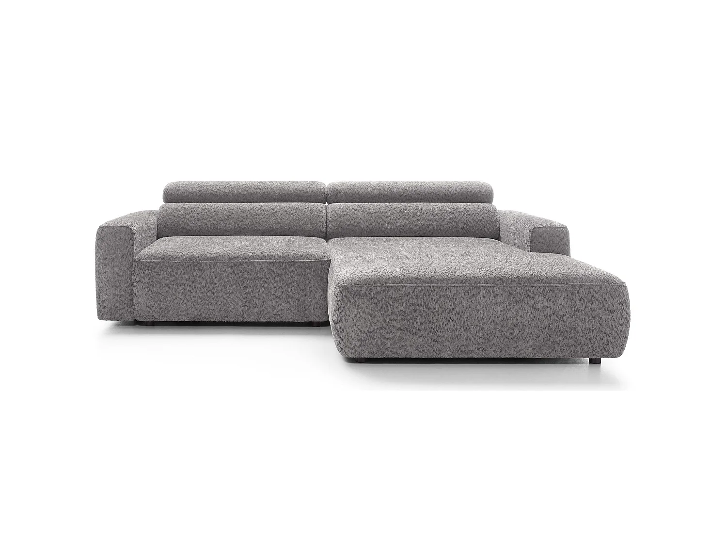 Canapé d’angle avec assise électrique – angle droit – Gris clair – Chenille – FANDO