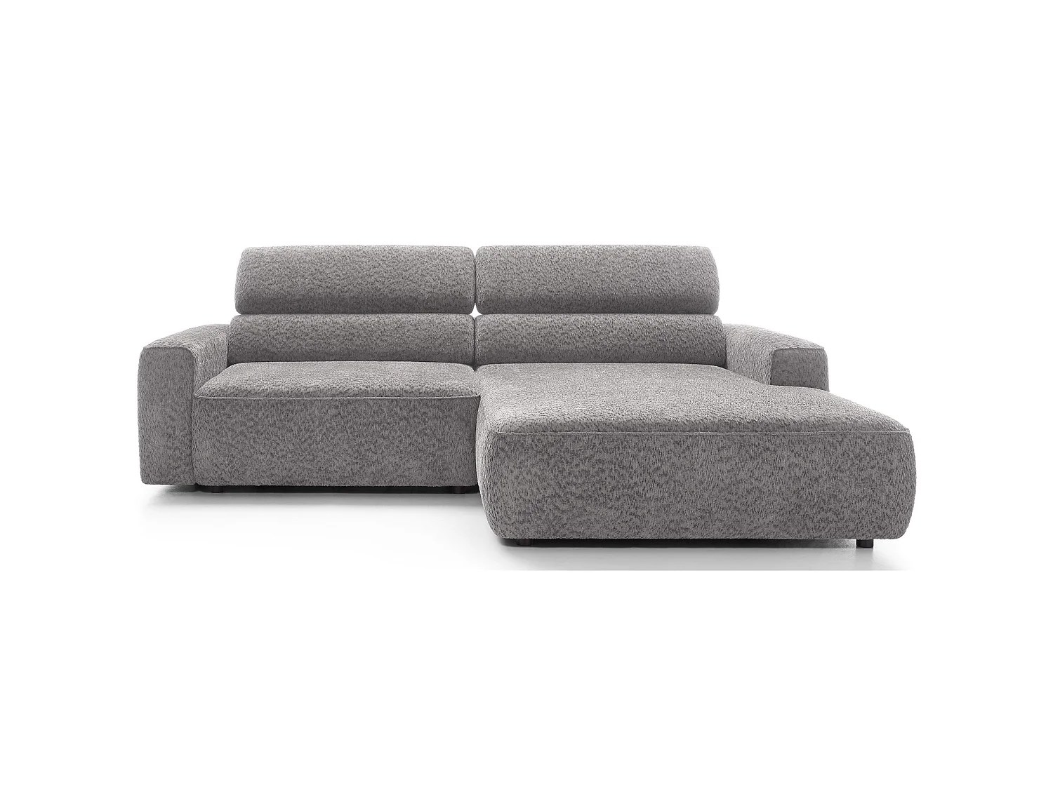 Canapé d’angle avec assise électrique – angle droit – Gris clair – Chenille – FANDO