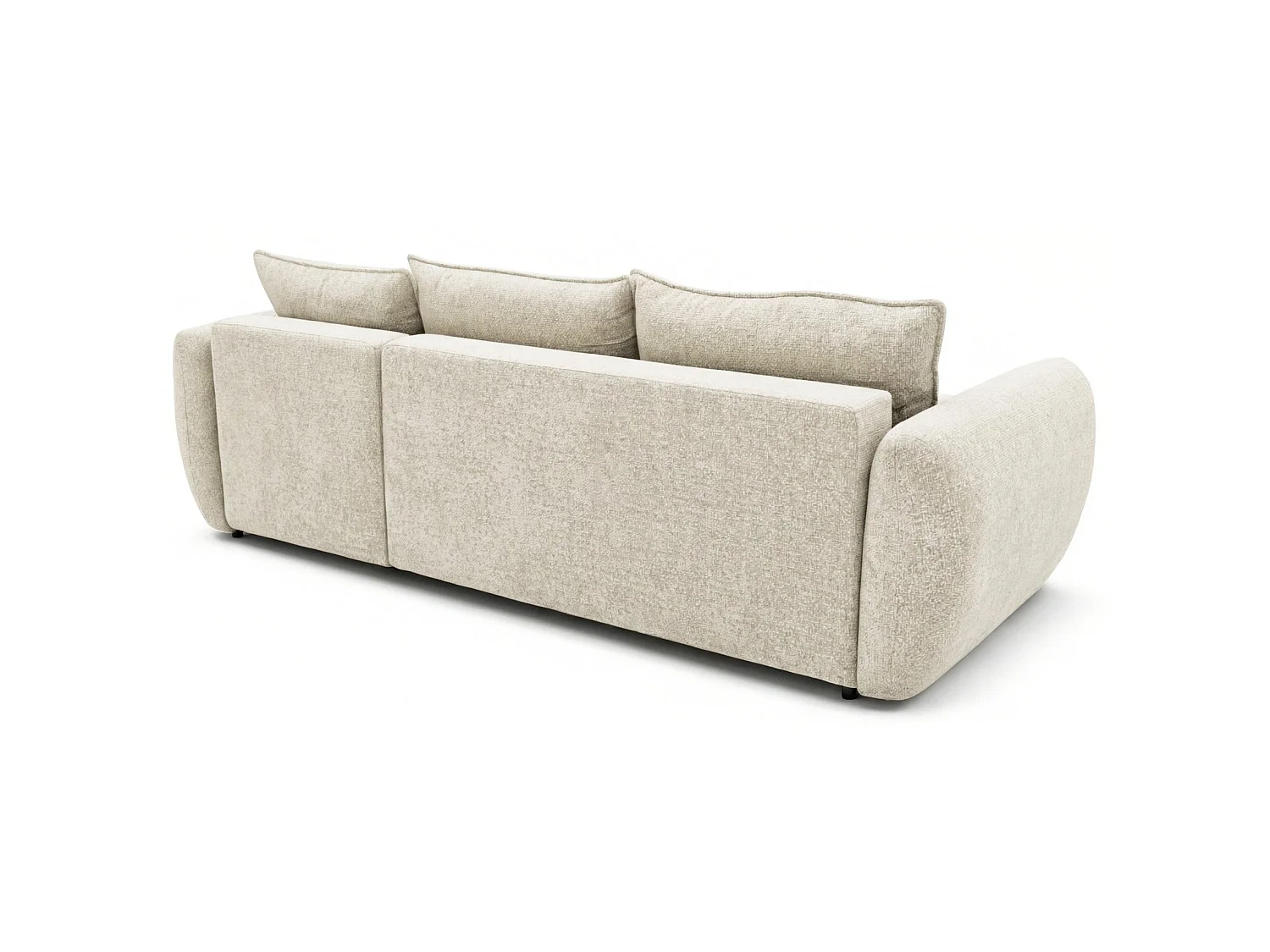 Canapé d'angle convertible en L - chenille beige clair - avec deux coffres - ZORDO droitier