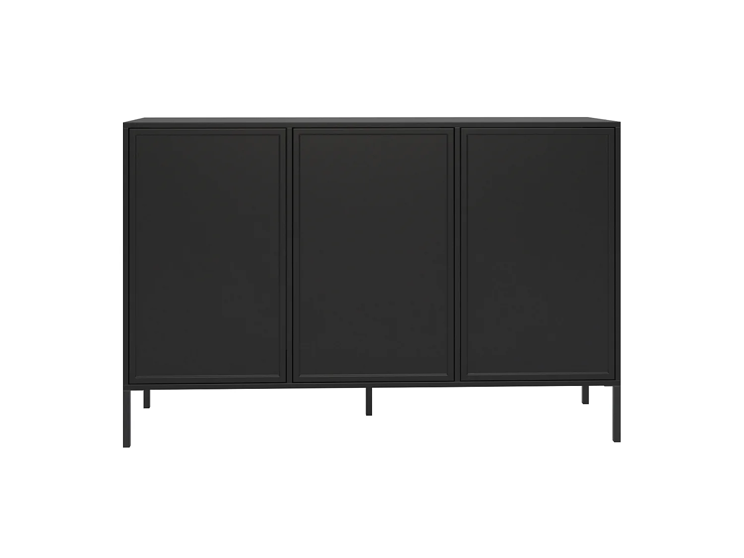 Dressoir met 3 deuren, Zwart, 150 cm - VELVETO