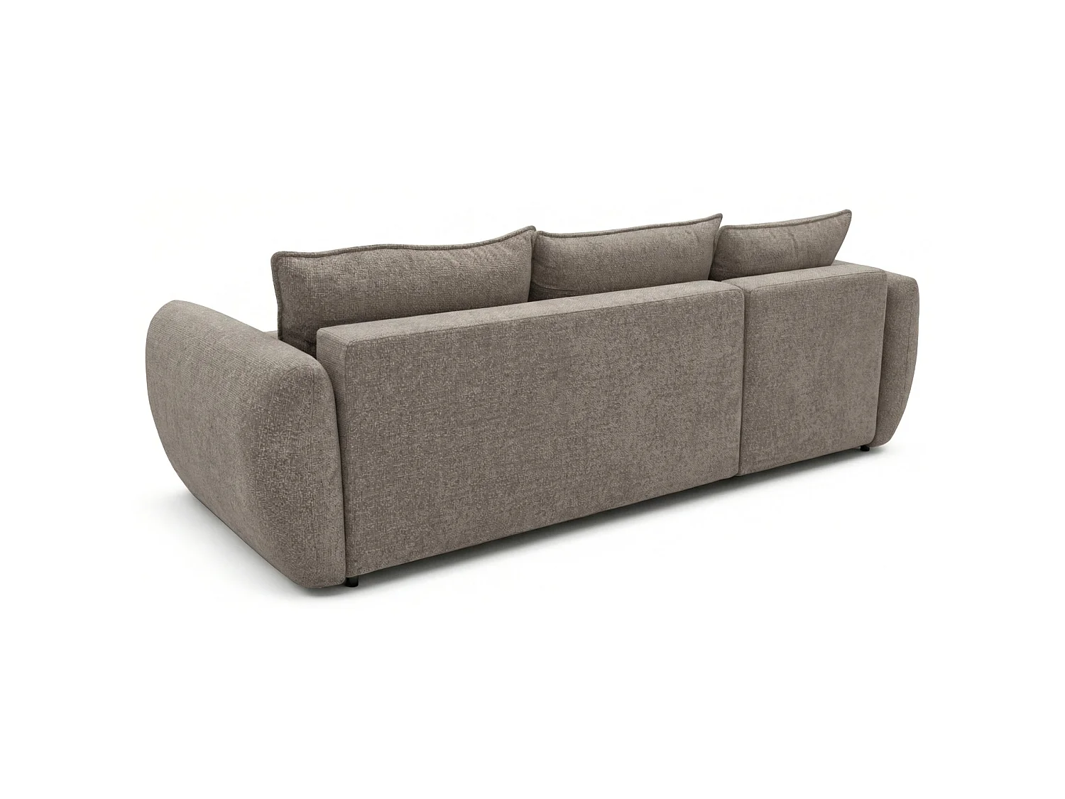 L-Form Eckschlafsofa - hellbrauner Chenille - mit zwei Bettkästen - Zordo links