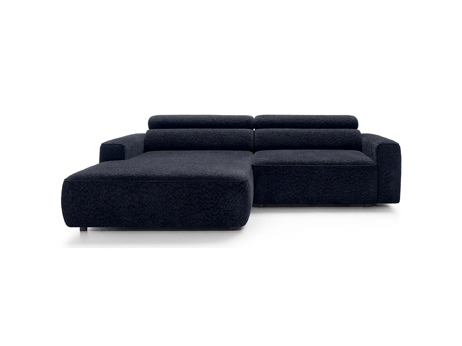Canapé d’angle avec assise électrique – angle gauche – Bleu marine – Chenille – FANDO