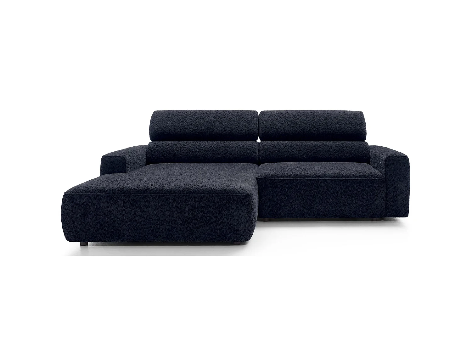 Canapé d’angle avec assise électrique – angle gauche – Bleu marine – Chenille – FANDO