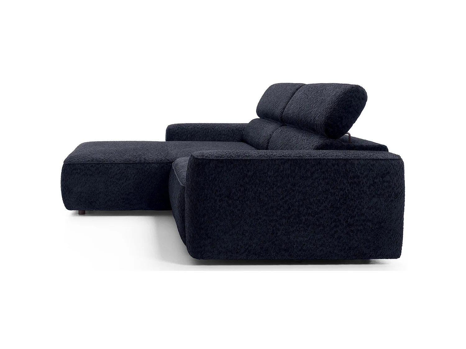 Canapé d’angle avec assise électrique – angle gauche – Bleu marine – Chenille – FANDO