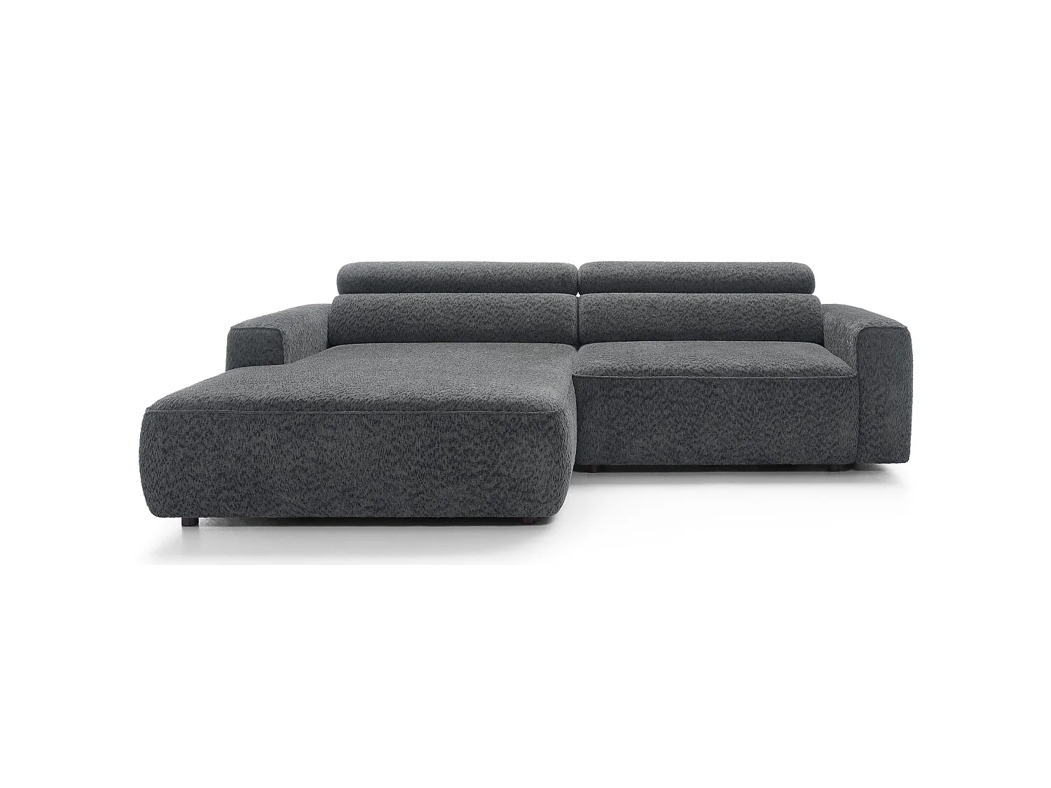 Canapé d’angle avec assise électrique – angle gauche – Gris foncé – Chenille – FANDO