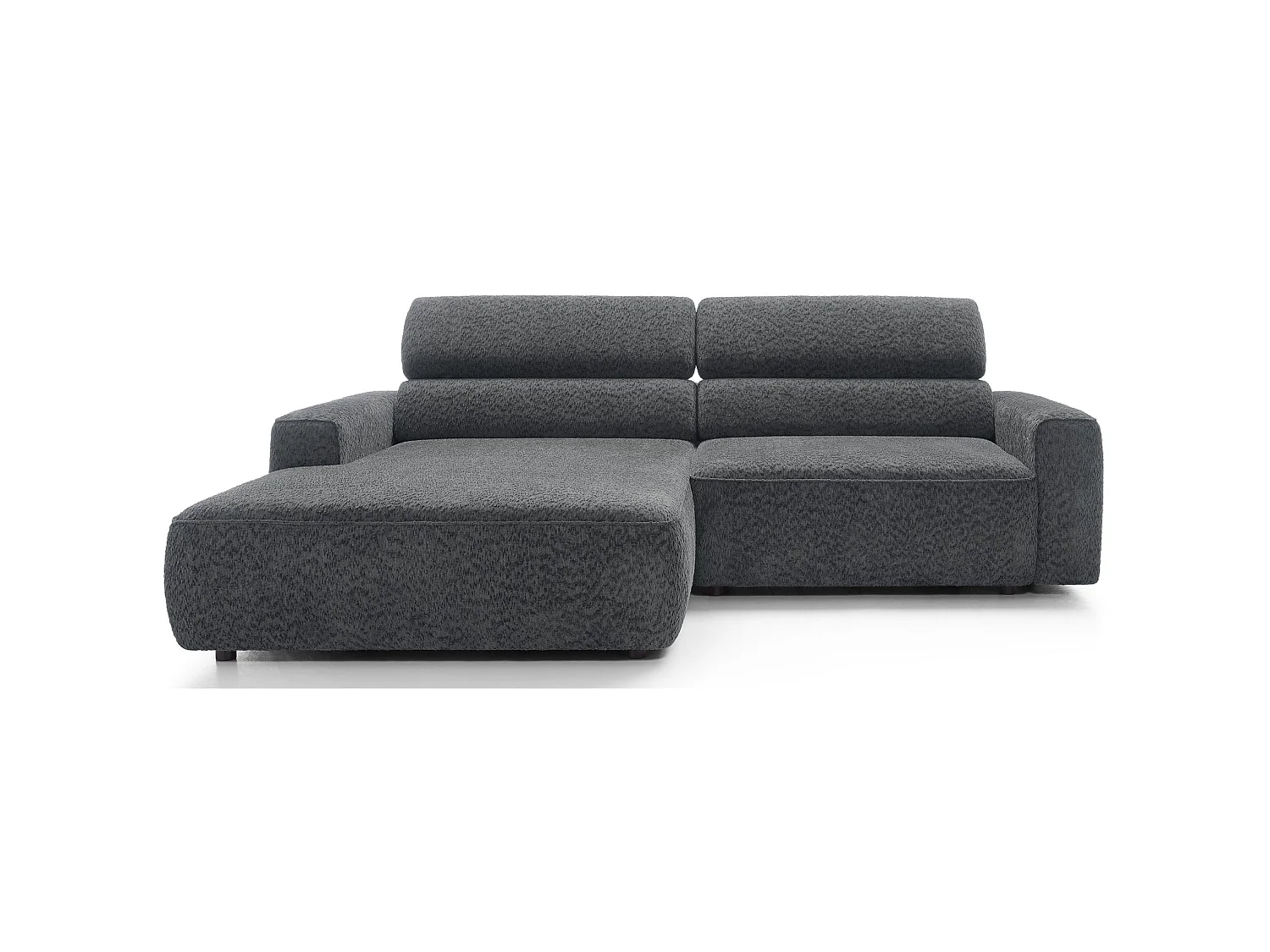 Canapé d’angle avec assise électrique – angle gauche – Gris foncé – Chenille – FANDO