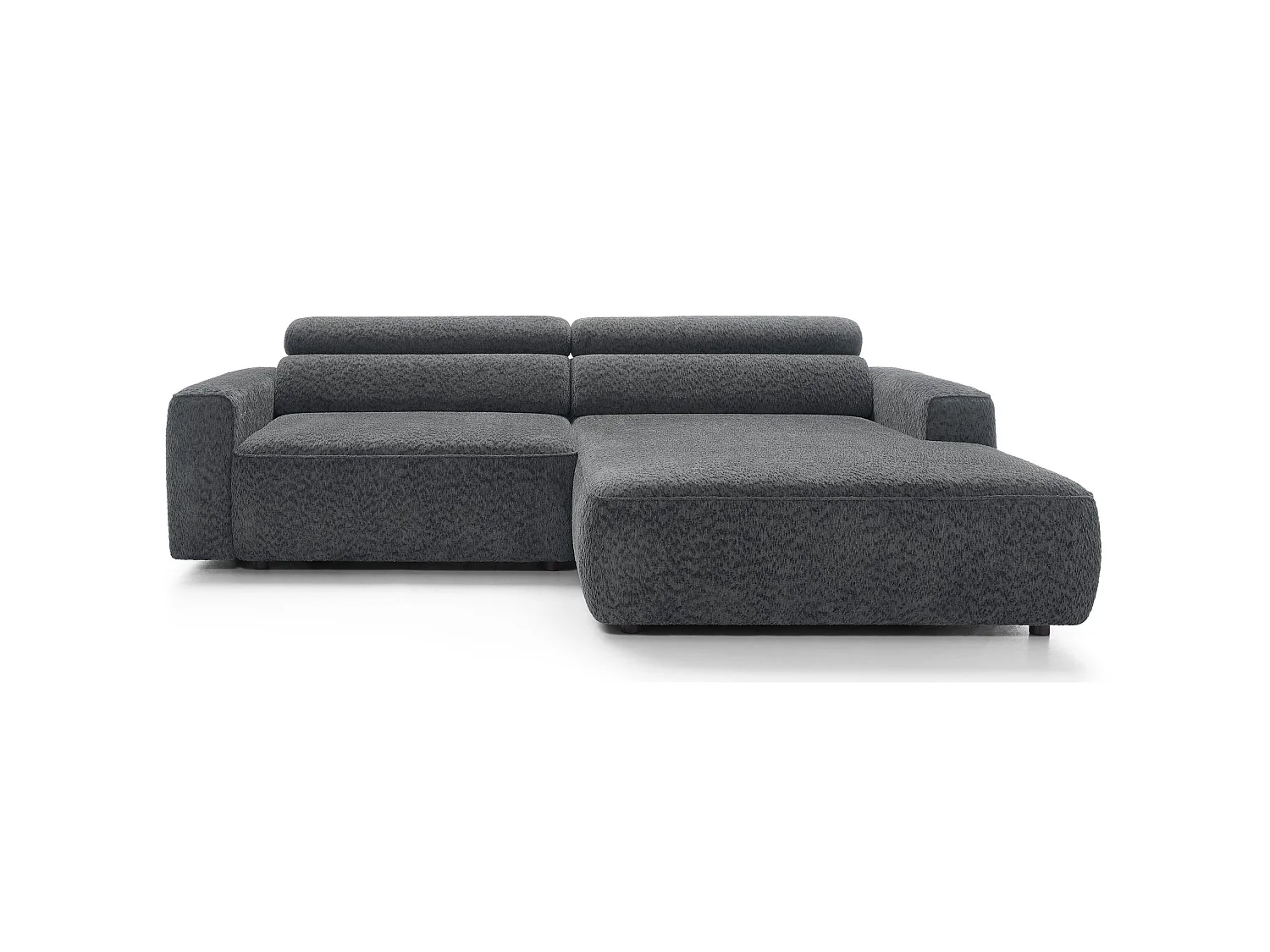 Canapé d’angle avec assise électrique – angle droit – Gris foncé – Chenille – FANDO