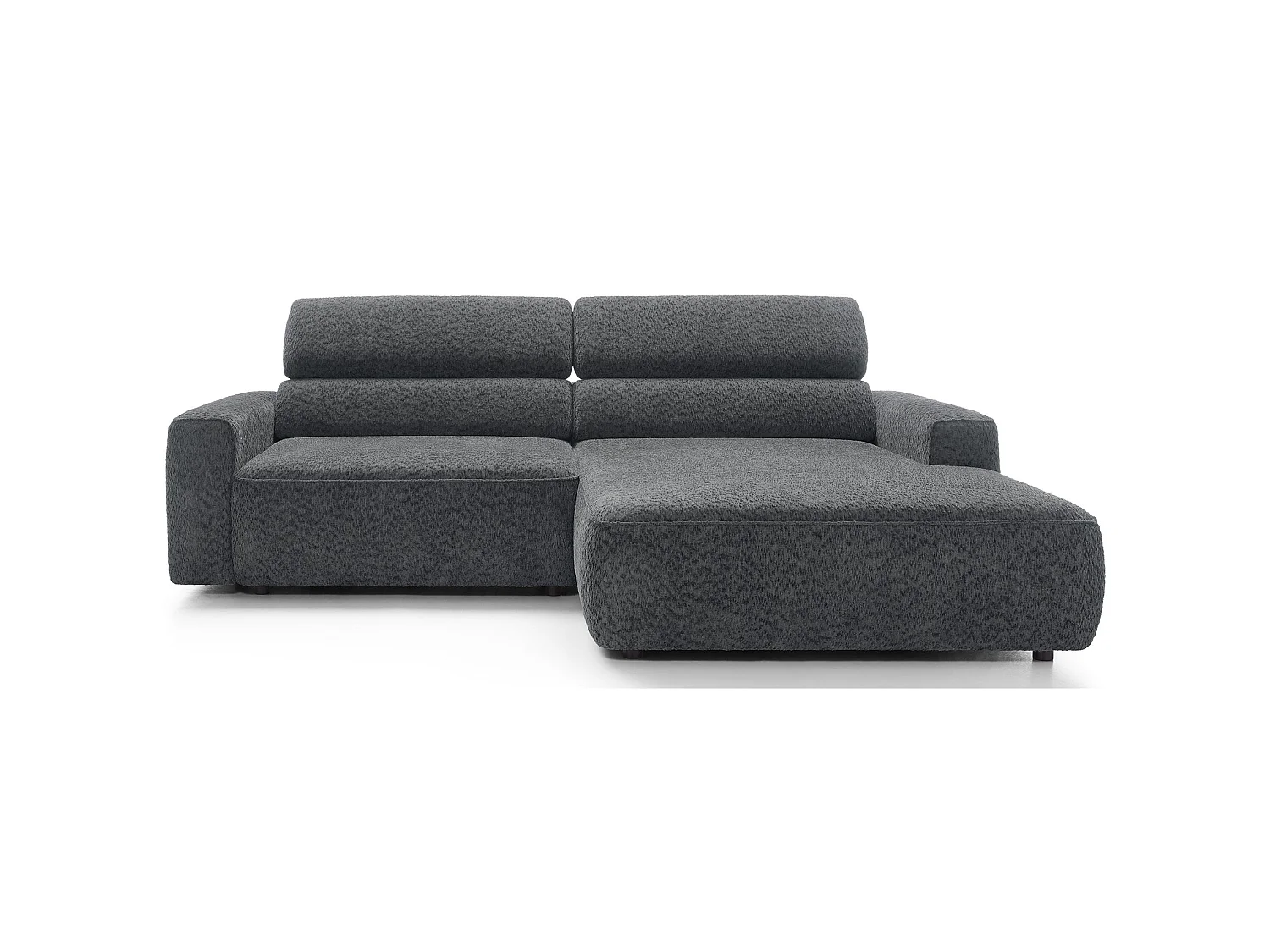 Canapé d’angle avec assise électrique – angle droit – Gris foncé – Chenille – FANDO