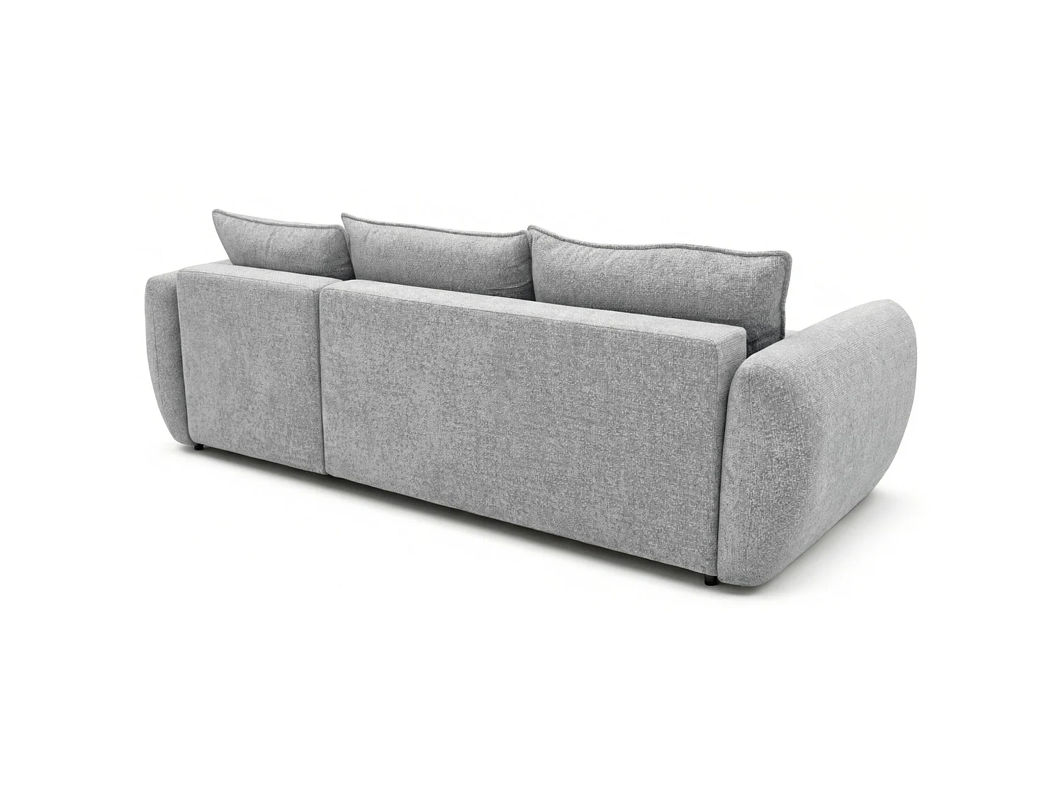 Canapé d'angle convertible en L - chenille gris - avec deux coffres - ZORDO droitier