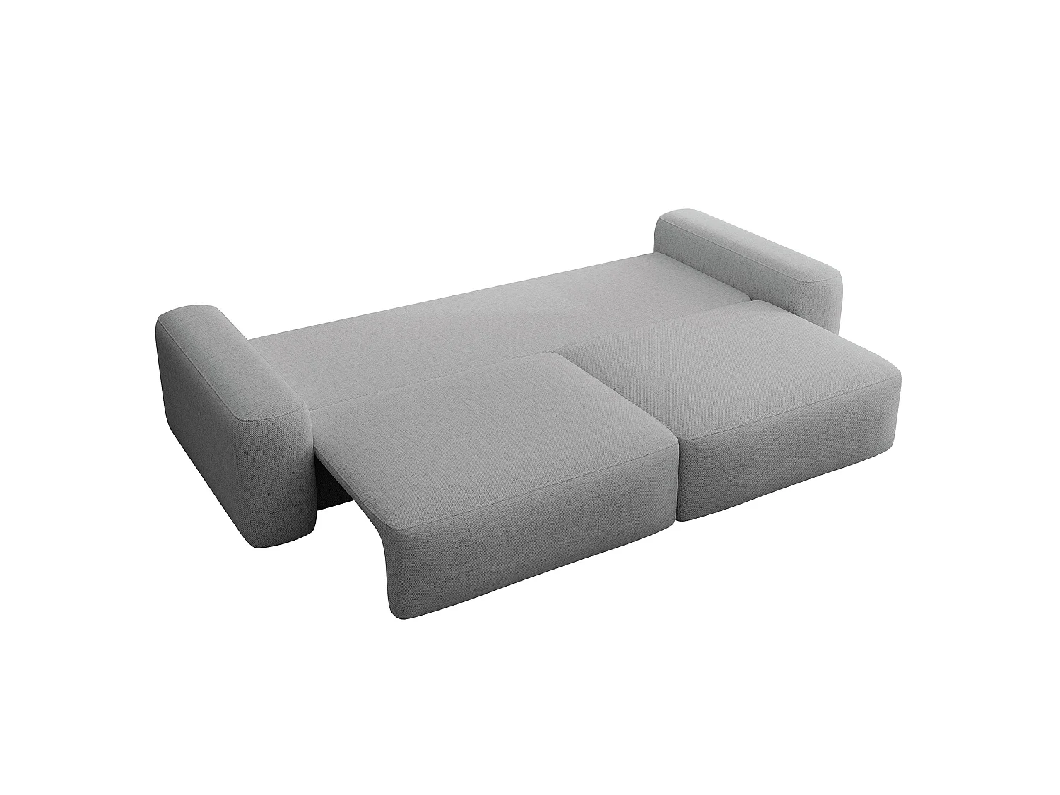 Canapé convertible 3 places - chenille hydrophobe gris - pieds noirs - CARNOS