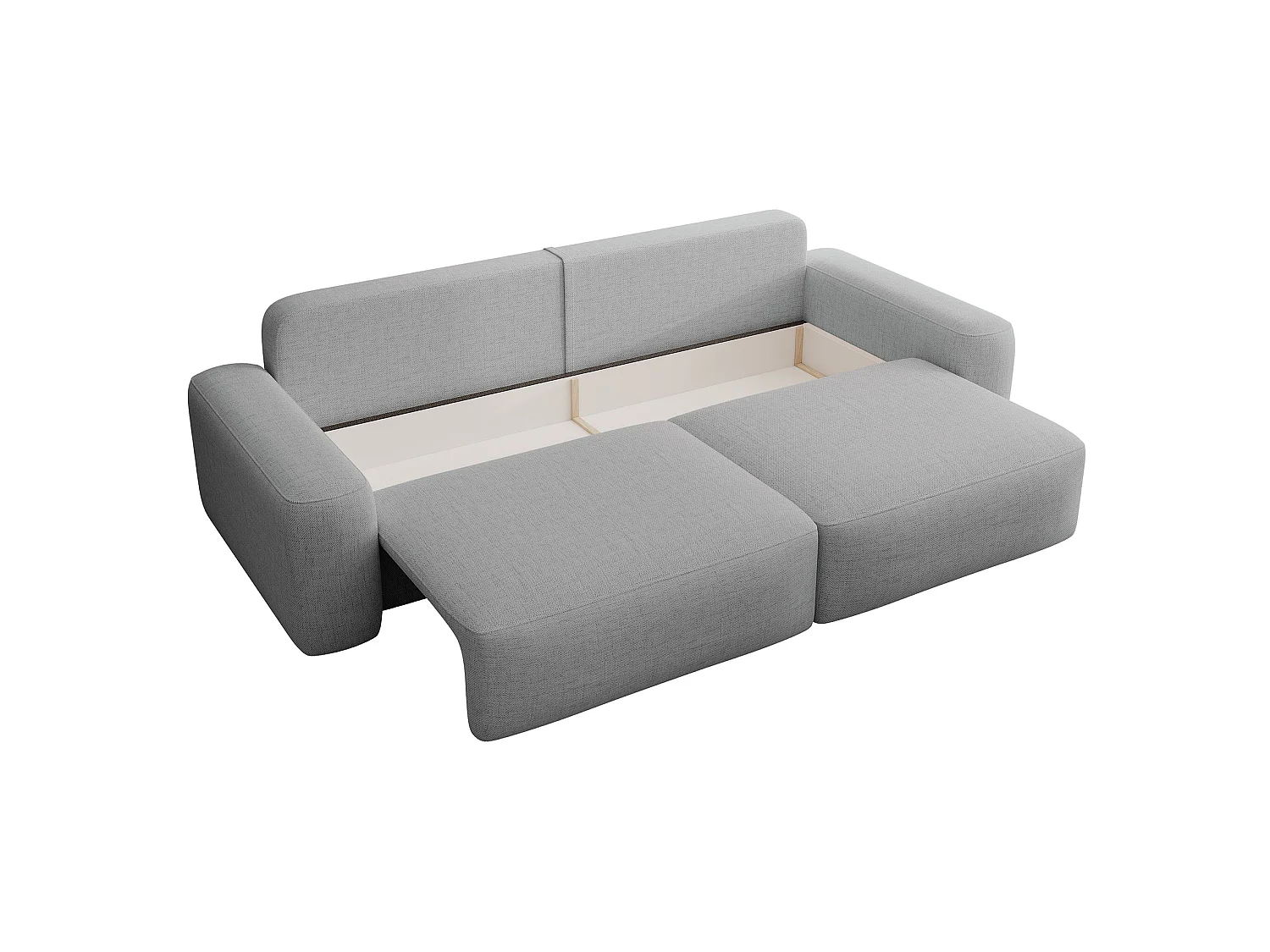 Canapé convertible 3 places - chenille hydrophobe gris - pieds noirs - CARNOS